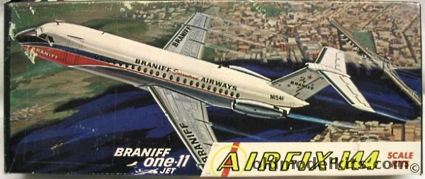 Airfix 1/144 BAC-111 (One-Eleven) - Braniff Airlines - Craftmaster Issue, 2-88 plastic model kit